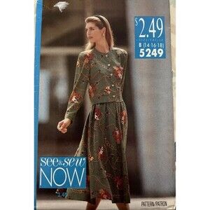 VTG See & Sew Sewing Pattern 5249 Misses Top Blouse Flared Skirt Sz 14-16-18 UC